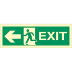 Sign IMO Exit left, arrow left 100007 - Sikkerhedsgiganten