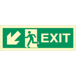 Sign IMO Exit left, arrow left/down 100009 - Sikkerhedsgiganten