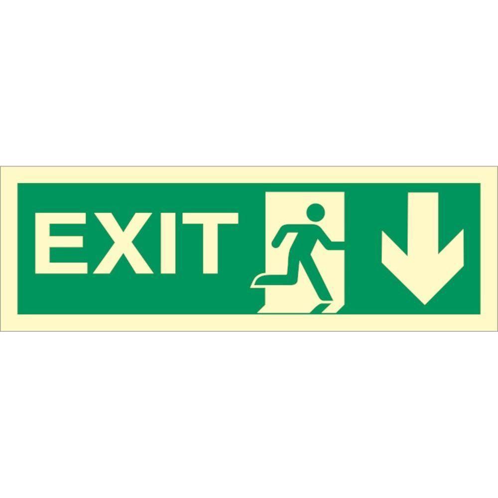 Sign IMO Exit right, arrow down - Sikkerhedsgiganten