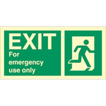 Sign IMO EXIT sign for emergency use only 100127 - Sikkerhedsgiganten