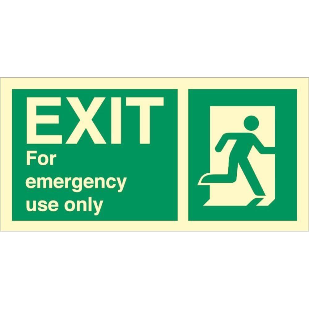 Sign IMO EXIT sign for emergency use only 100127 - Sikkerhedsgiganten