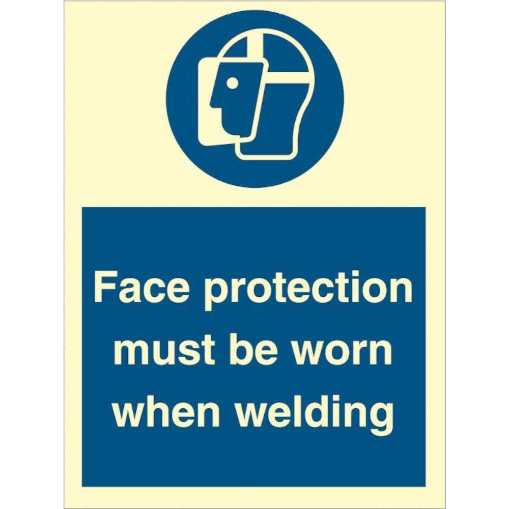 Sign IMO Face protection must be worn when welding 106080 - Sikkerhedsgiganten