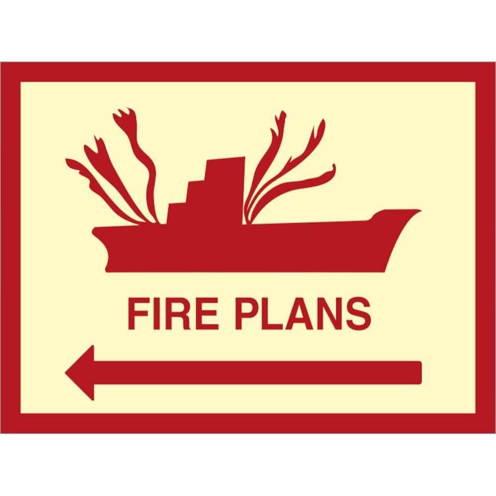 Sign IMO Fire plan arrow left 105101 - Sikkerhedsgiganten