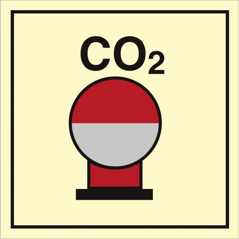 Sign IMO Fixed CO2 fire extinguishing bottle 104153 - Sikkerhedsgiganten