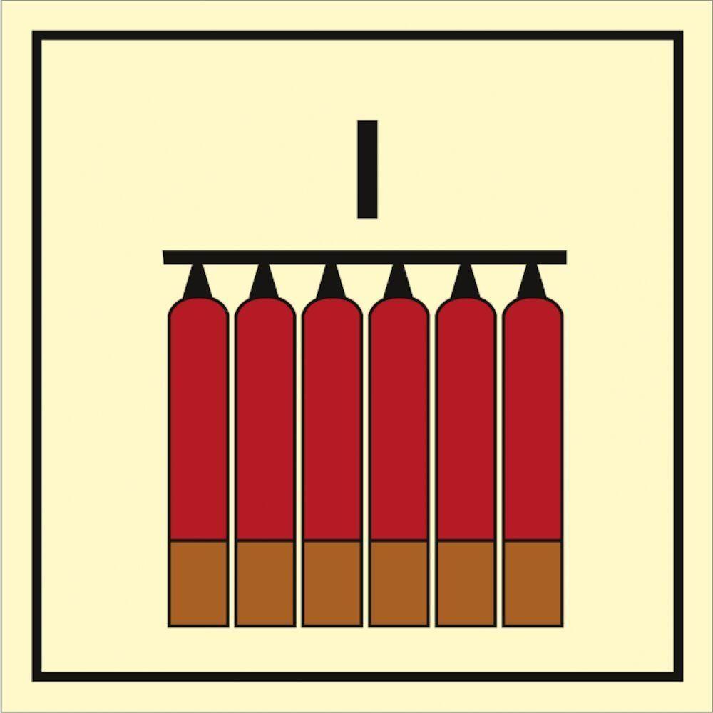 Sign IMO Fixed inergen fire extinguisher battery 104146 - Sikkerhedsgiganten