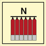 Sign IMO Fixed Nitrogen fire extinguisher battery 104144 - Sikkerhedsgiganten