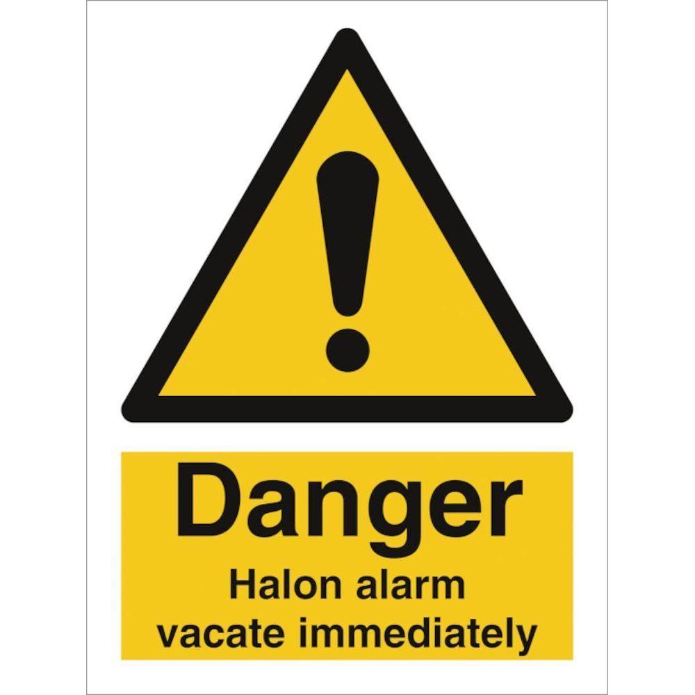 Sign IMO Halon alarm vacate immediately 107022 - Sikkerhedsgiganten