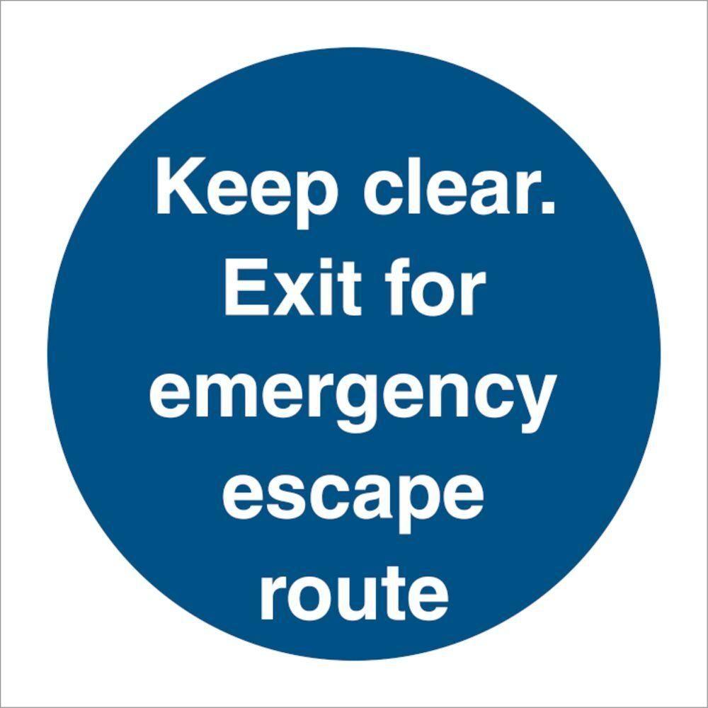 Sign IMO Keep clear. Exit for emergency escape rou - Sikkerhedsgiganten