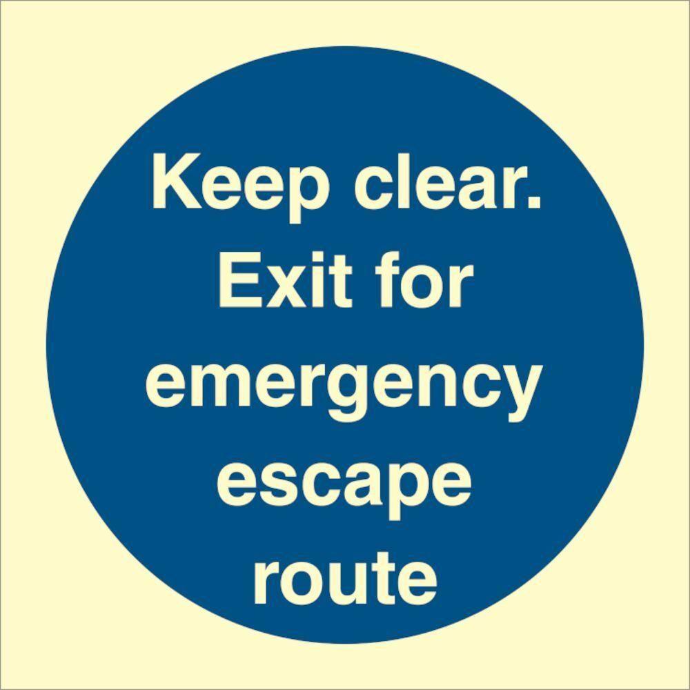 Sign IMO Keep clear. Exit for emergency escape rou - Sikkerhedsgiganten