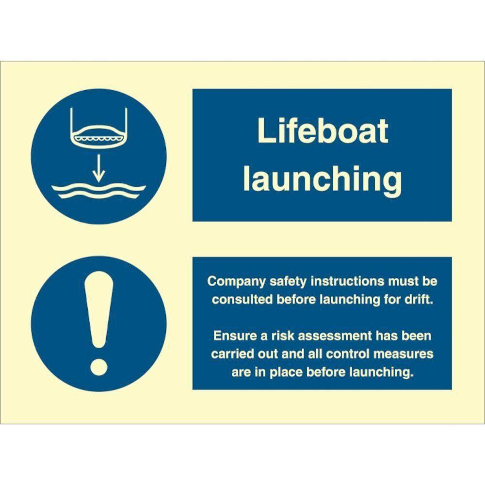 Sign IMO Lifeboat launching procedure - Sikkerhedsgiganten