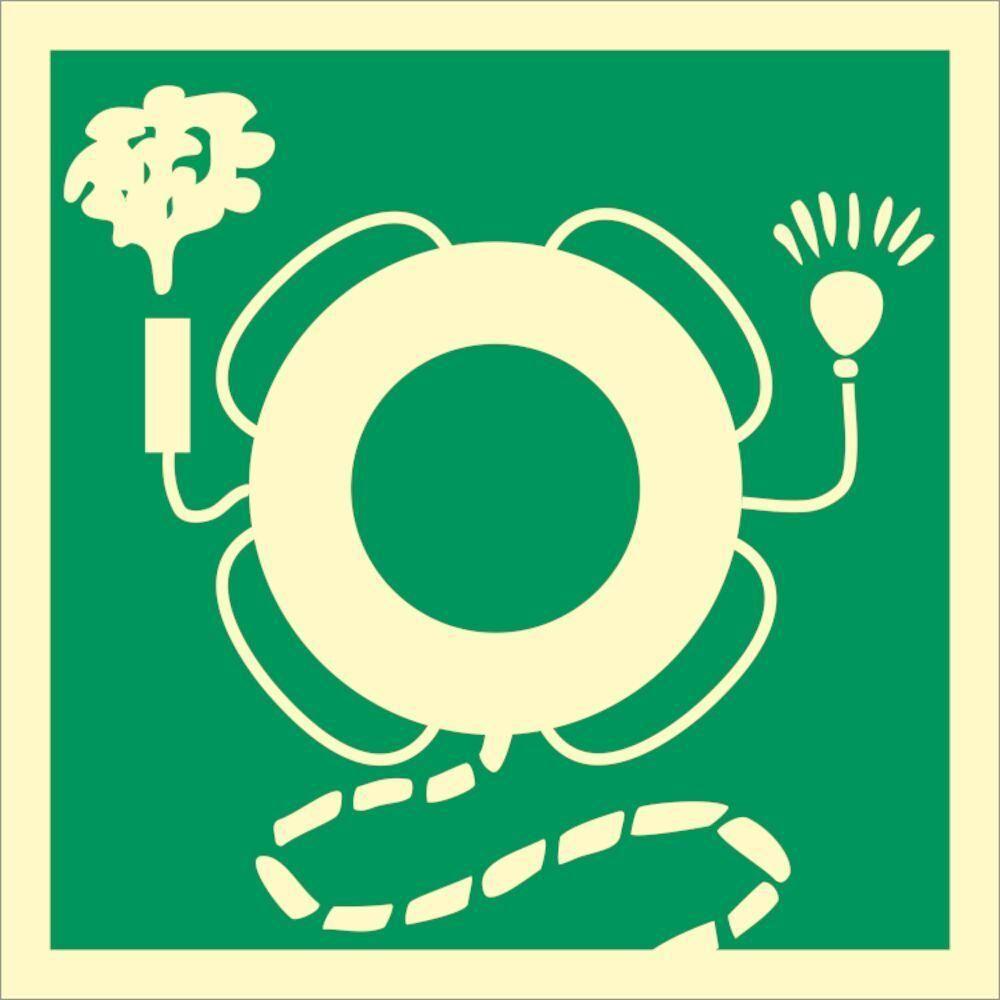 Sign IMO Lifebuoy with smoke, light and line - Sikkerhedsgiganten