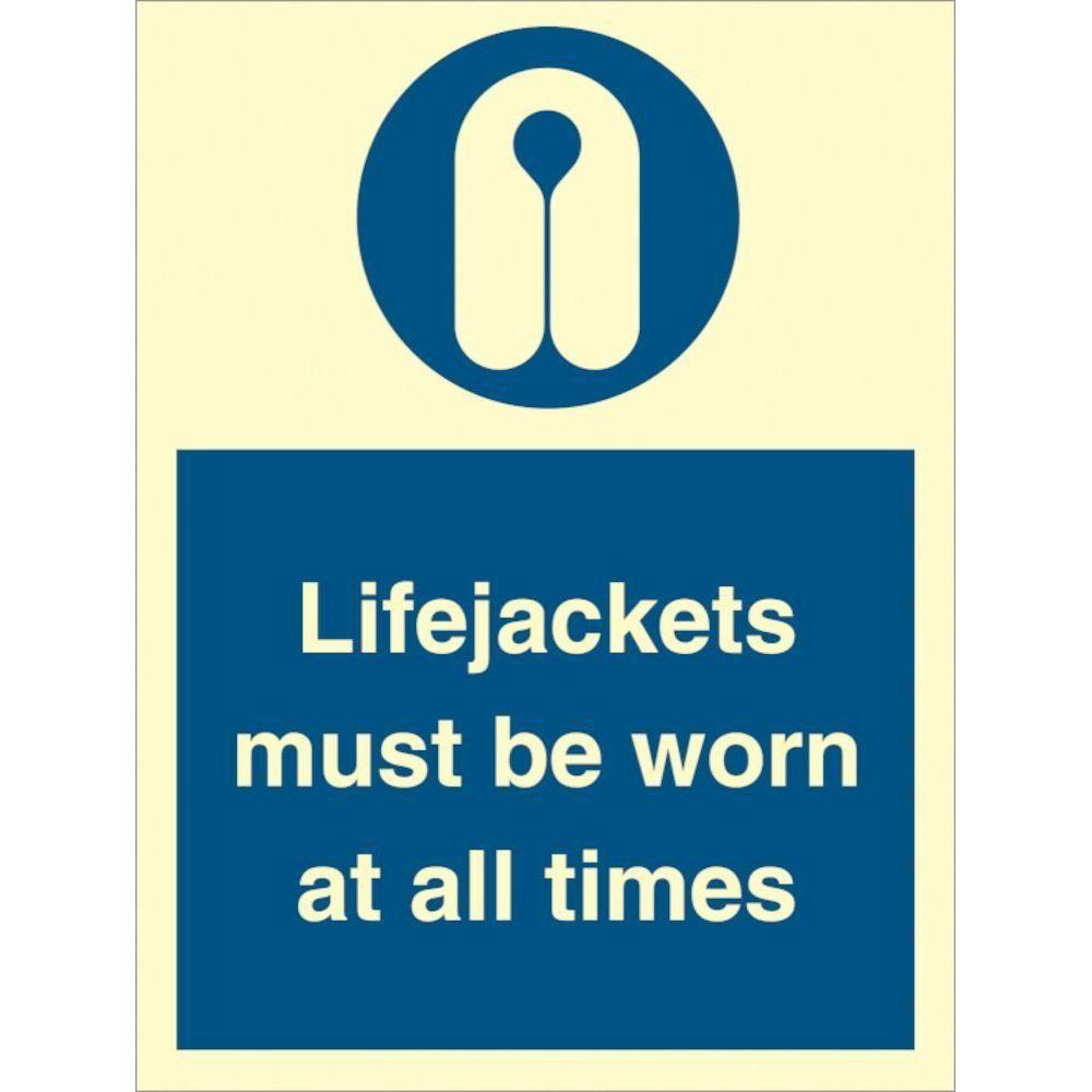 Sign IMO Lifejackets must be worn at all times - Sikkerhedsgiganten