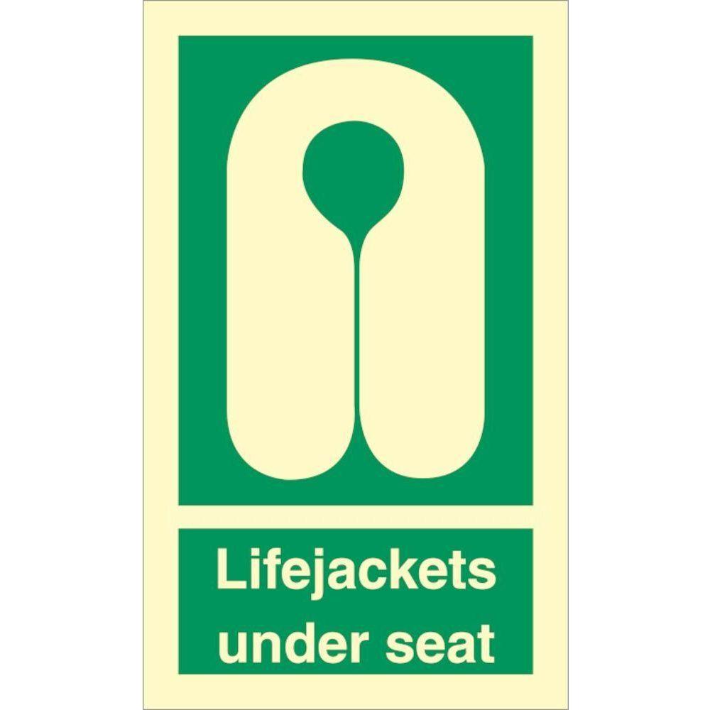 Sign IMO Lifejackets under seat - Sikkerhedsgiganten