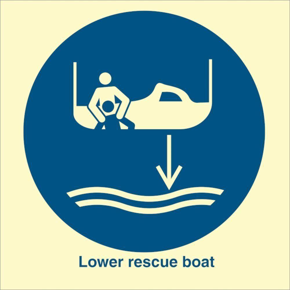 Sign IMO Lower rescue boat - Sikkerhedsgiganten