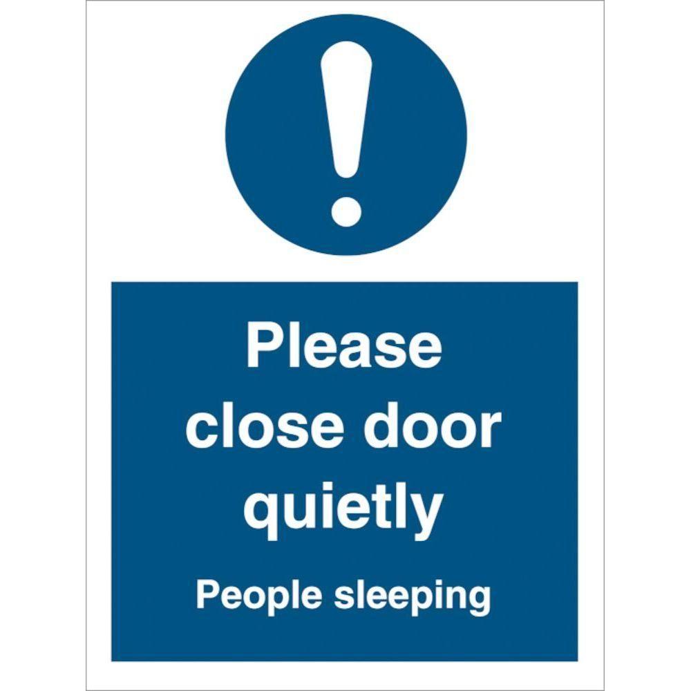 Sign IMO Please close door quietly - Sikkerhedsgiganten