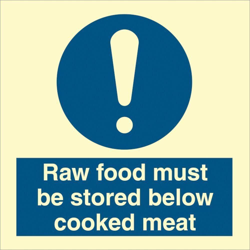 Sign IMO Raw food must be stored below cooked meat - Sikkerhedsgiganten