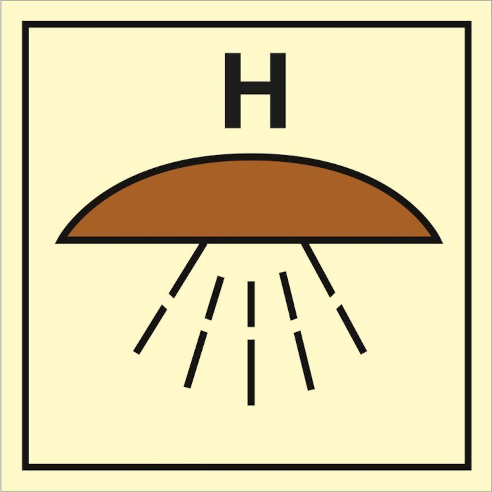 Sign IMO Space protected by halon fire extinguishi - Sikkerhedsgiganten