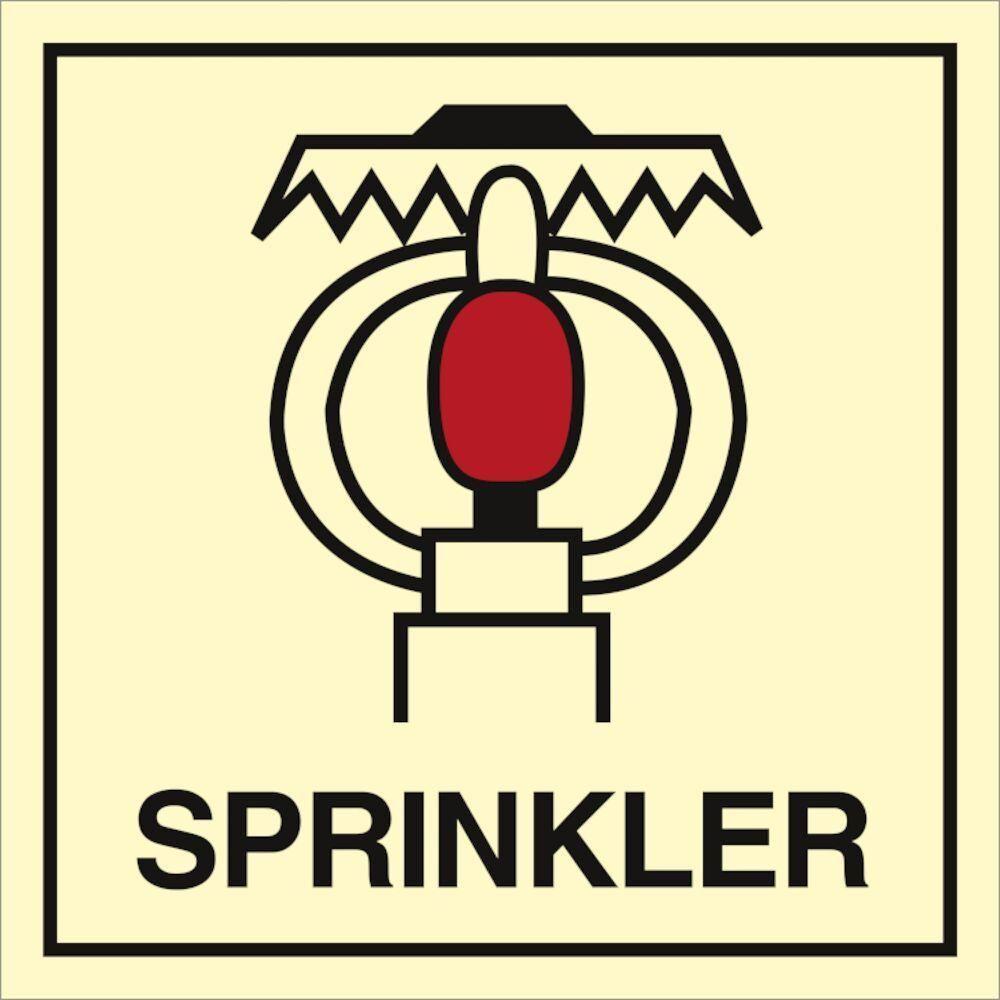 Sign IMO Space protected by sprinkler - Sikkerhedsgiganten