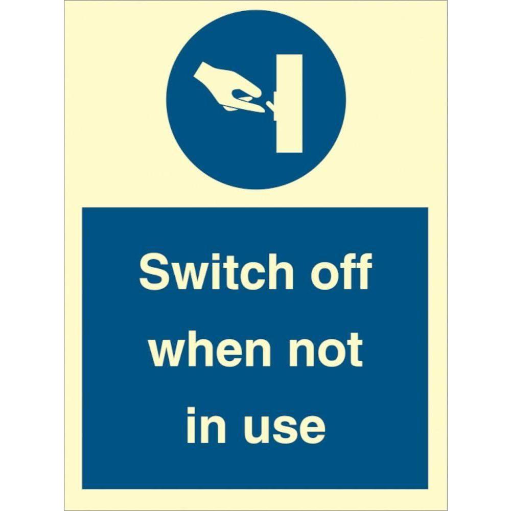 Sign IMO Switch off when not in use - Sikkerhedsgiganten