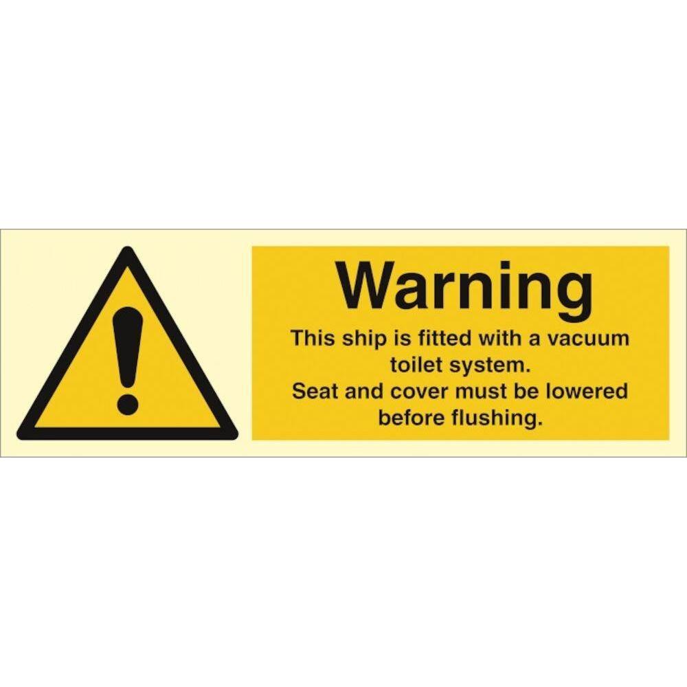 Sign IMO Warning - This ship is fitted with a toi - Sikkerhedsgiganten
