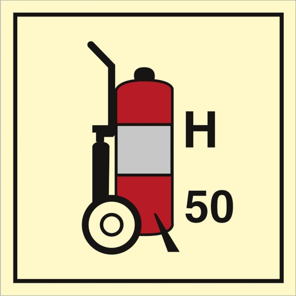 Sign IMO Wheeled fire extinguisher Halon 50 - Sikkerhedsgiganten