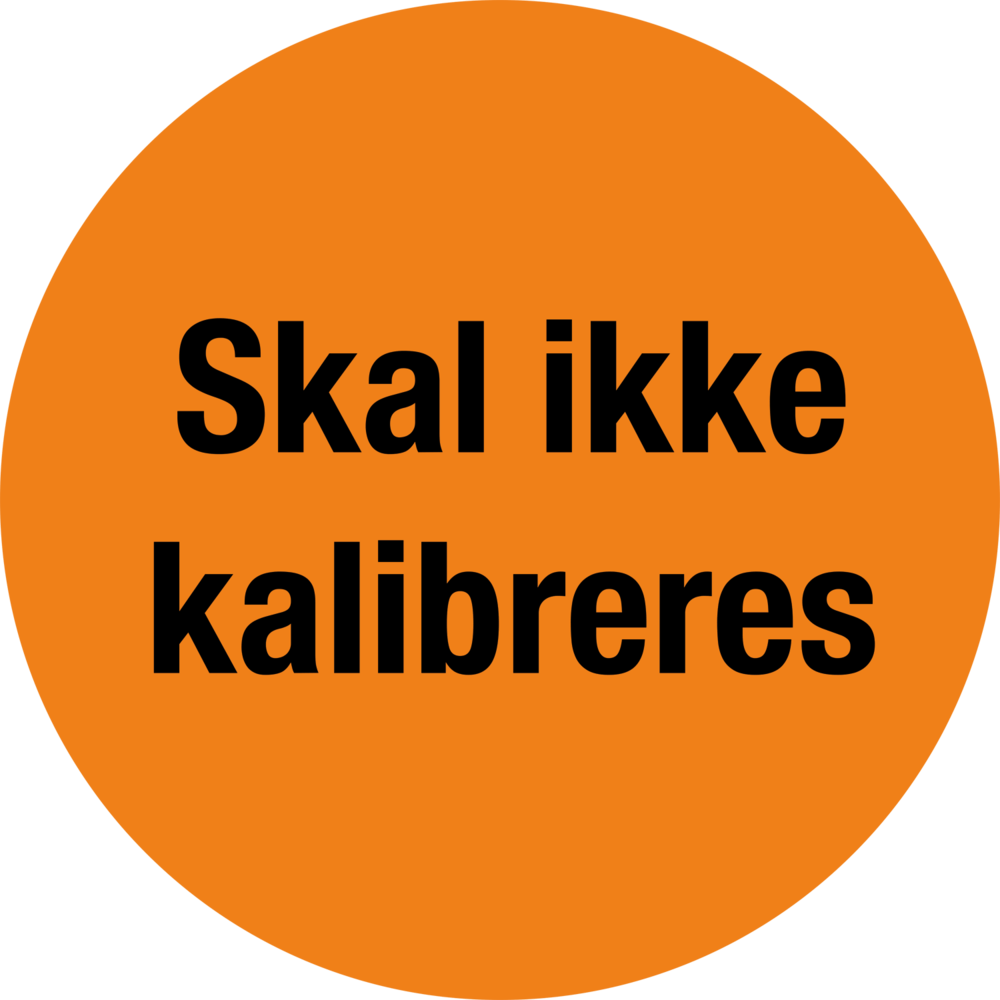 Skal ikke kalibreres - Etiketter - Selvklæbende Vinyl - Ark á 10 stk. - Sikkerhedsgiganten