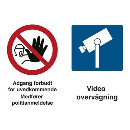 Skilt Adgang forbudt. Videoovervågning 401606 - Sikkerhedsgiganten