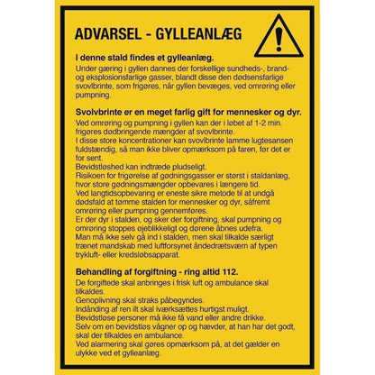 Skilt Advarsel - Gylleanlæg 401674 - Sikkerhedsgiganten