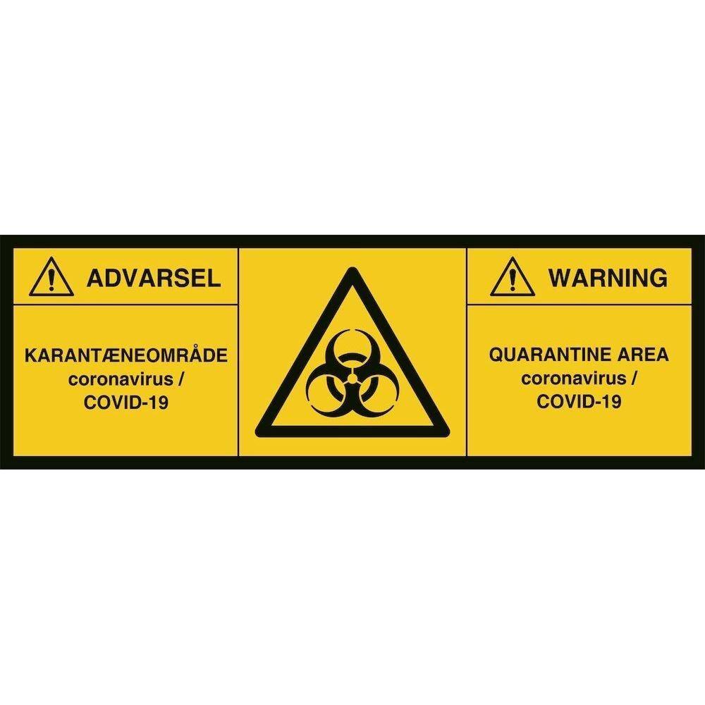 Skilt Advarsel Karantæneområde DA/ENG 400268 - Sikkerhedsgiganten