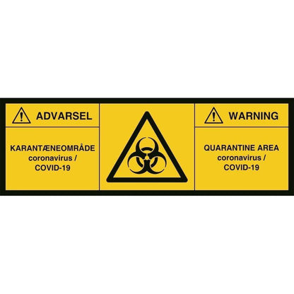 Skilt Advarsel Karantæneområde DA/ENG 400268 - Sikkerhedsgiganten