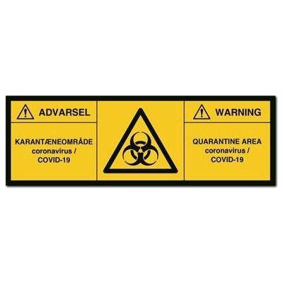Skilt Advarsel Karantæneområde DA/ENG 400268 - Sikkerhedsgiganten