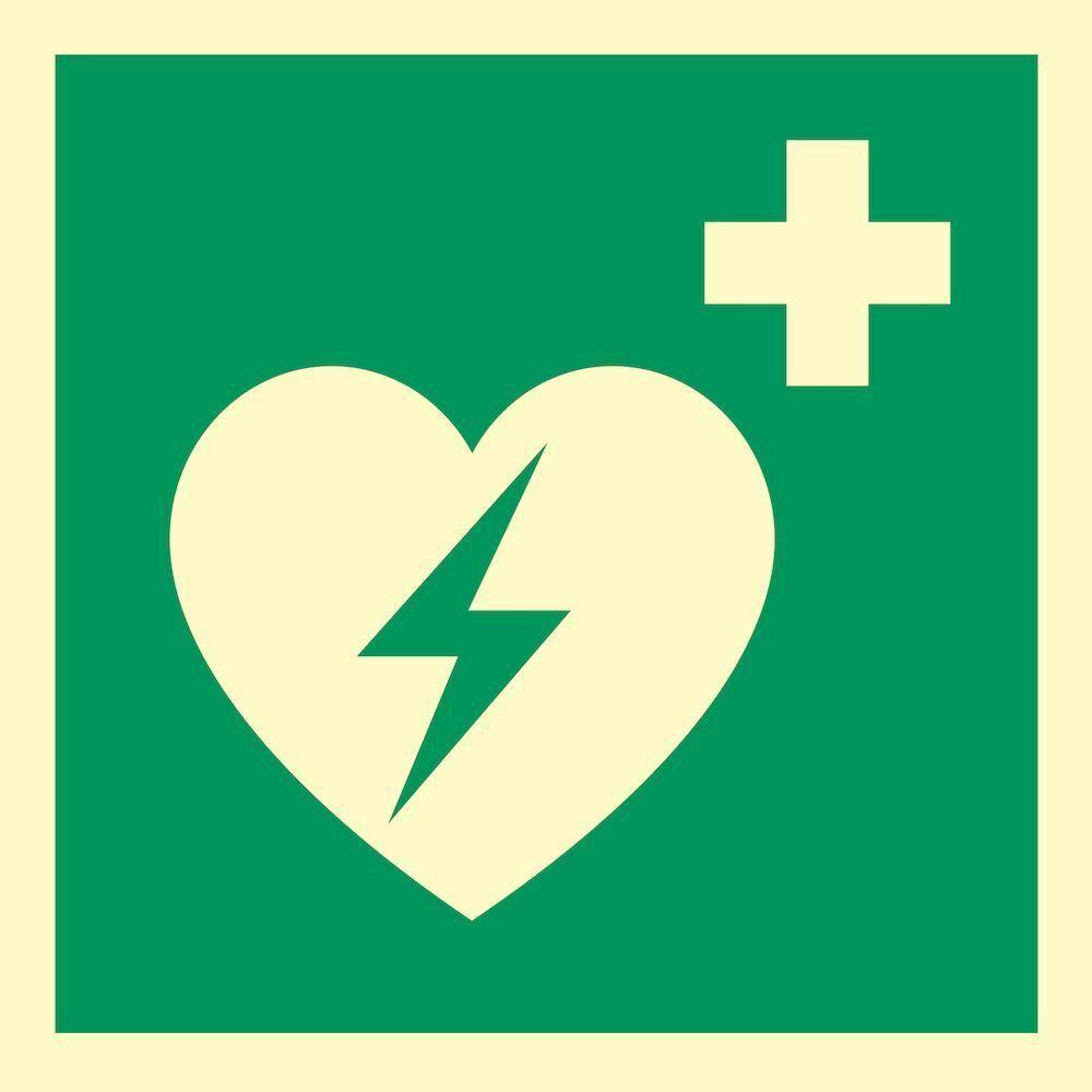 Skilt AED Hjertestarter 132030 - Sikkerhedsgiganten