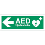Skilt AED Hjertestarter Venstre 401627 - Sikkerhedsgiganten