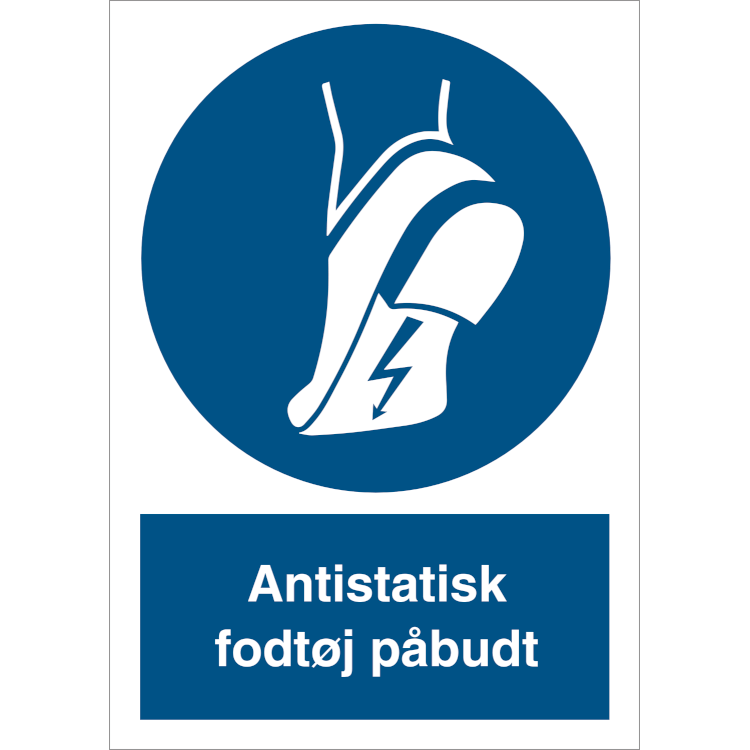 Skilt Antistatisk fodtøj påbudt - Sikkerhedsgiganten