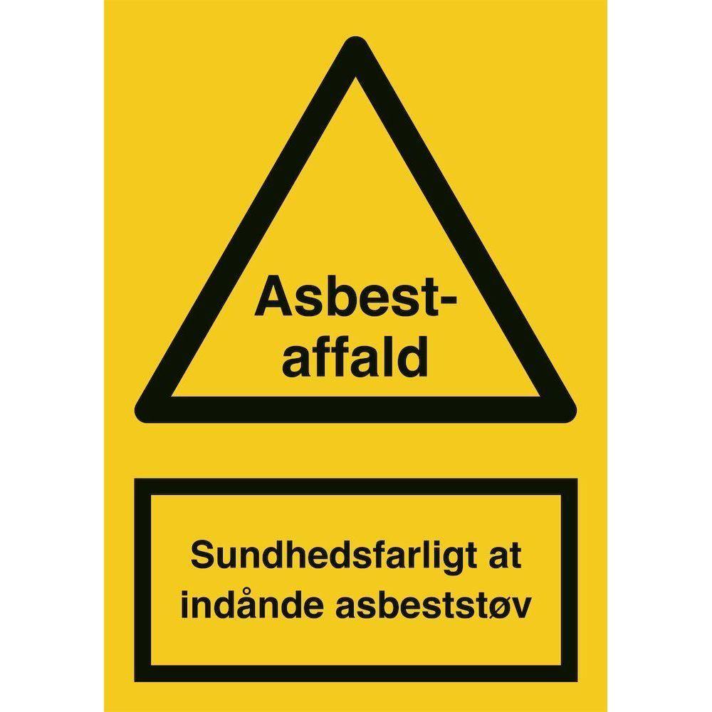 Skilt Asbestaffald A311 - Sikkerhedsgiganten