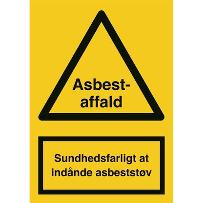 Skilt Asbestaffald A311 - Sikkerhedsgiganten