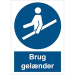 Skilt Brug gelænder P222 - Sikkerhedsgiganten