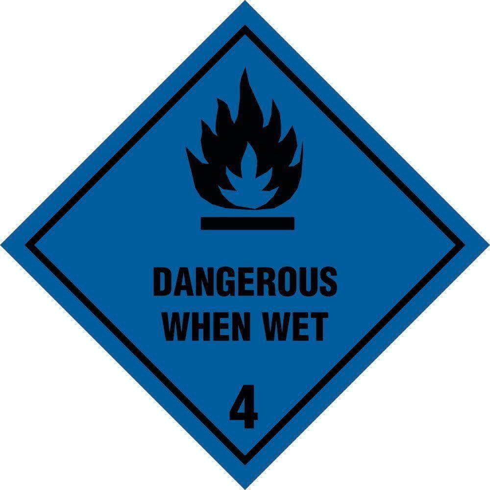 Skilt Dangerous when wet kl. 4 fareseddel - Sikkerhedsgiganten