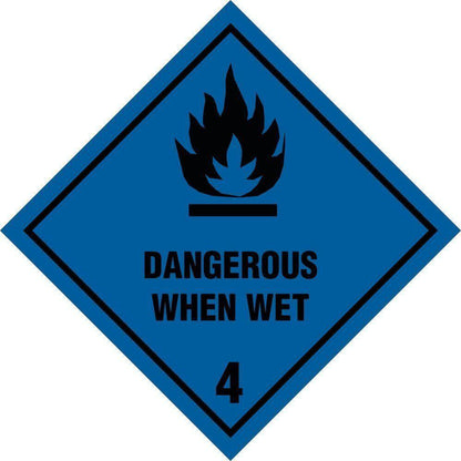 Skilt Dangerous when wet kl. 4 fareseddel - Sikkerhedsgiganten