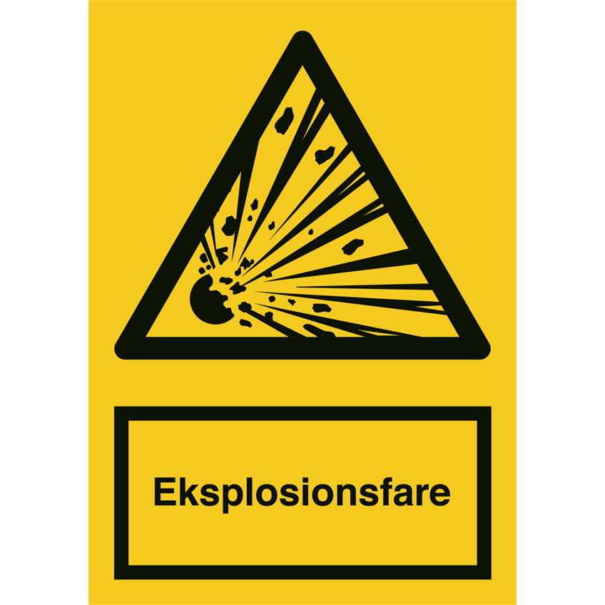 Skilt Eksplosionsfare A300PA - Sikkerhedsgiganten