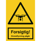 Skilt Forsigtigt! Droneflyvning pågår 400264 - Sikkerhedsgiganten