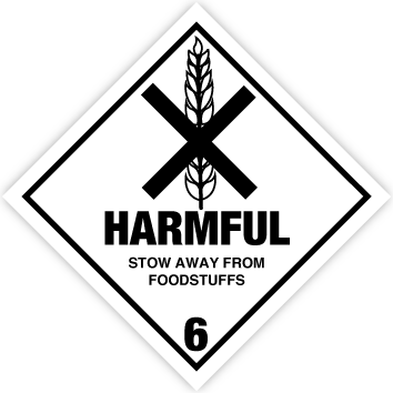 Skilt Harmful kl. 6.1 fareseddel 132294 - Sikkerhedsgiganten
