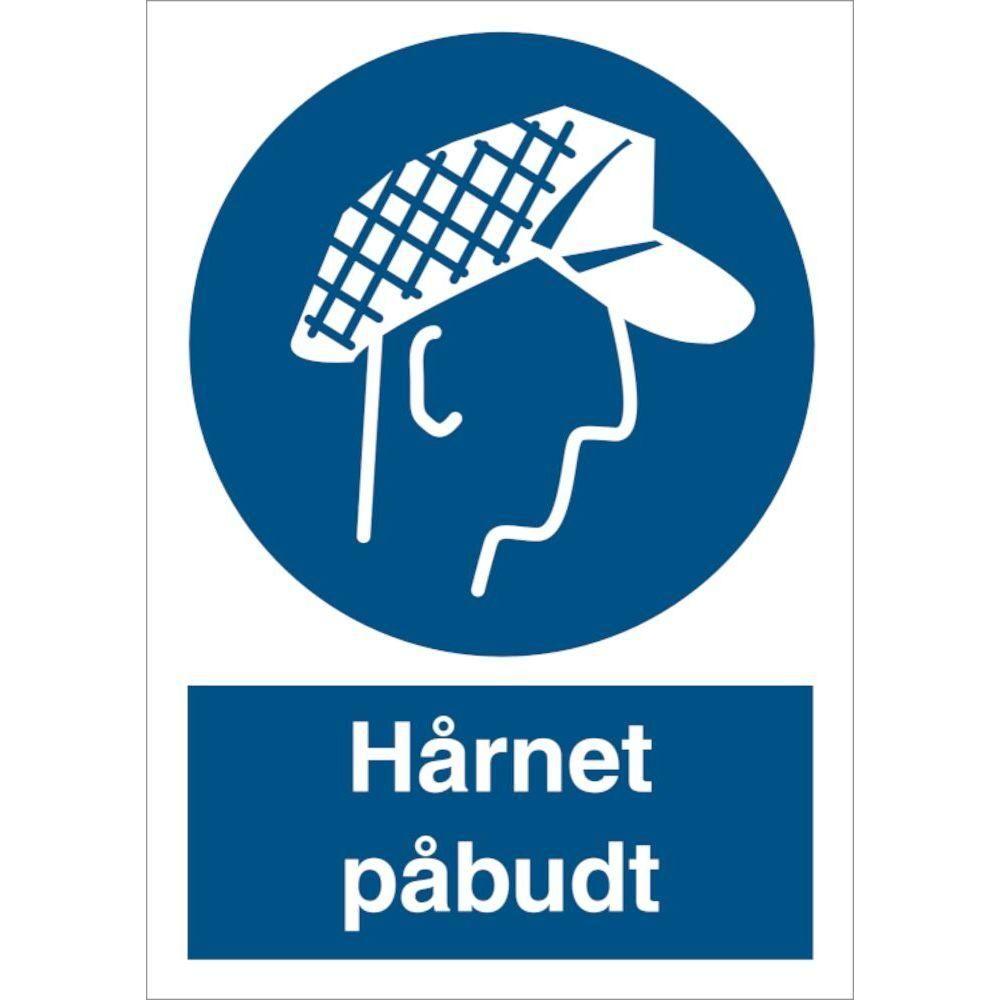 Skilt Hårnet påbudt P221 - Sikkerhedsgiganten