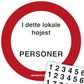 Skilt Højest antal personer i lokale H472 - Sikkerhedsgiganten