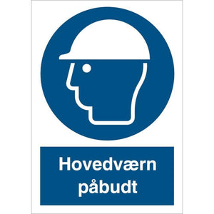 Skilt Hovedværn påbudt P203 - Sikkerhedsgiganten