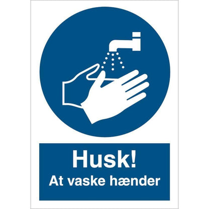 Skilt Husk! At vaske hænder P218 - Sikkerhedsgiganten