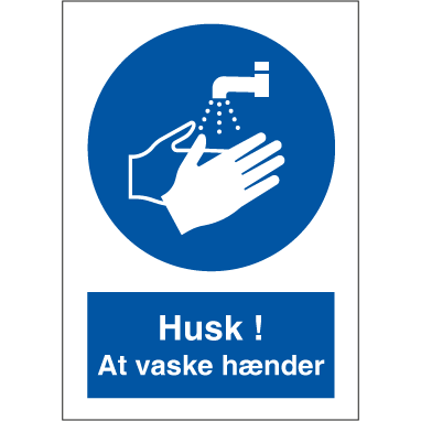 Skilt Husk! At vaske hænder P218 - Sikkerhedsgiganten