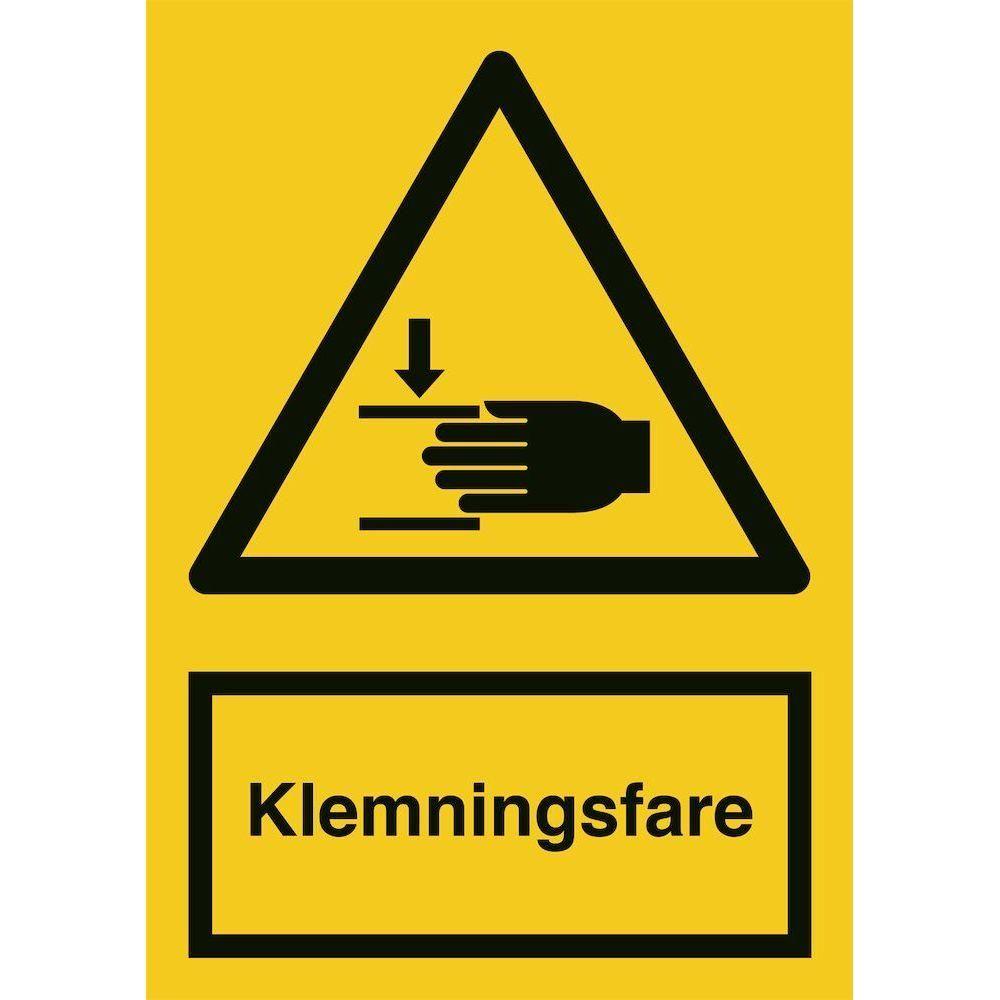 Skilt Klemningsfare 400249 - Sikkerhedsgiganten
