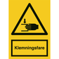 Skilt Klemningsfare 400249 - Sikkerhedsgiganten