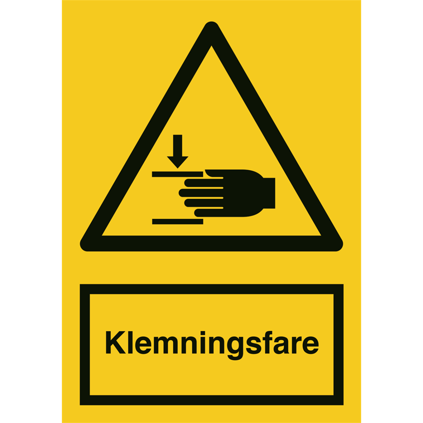 Skilt Klemningsfare 400249 - Sikkerhedsgiganten